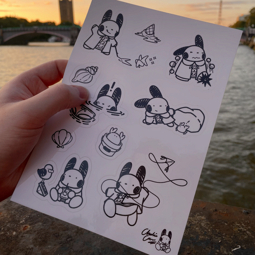 New! Poobie's Beach Day - Vinyl Sticker Sheet
